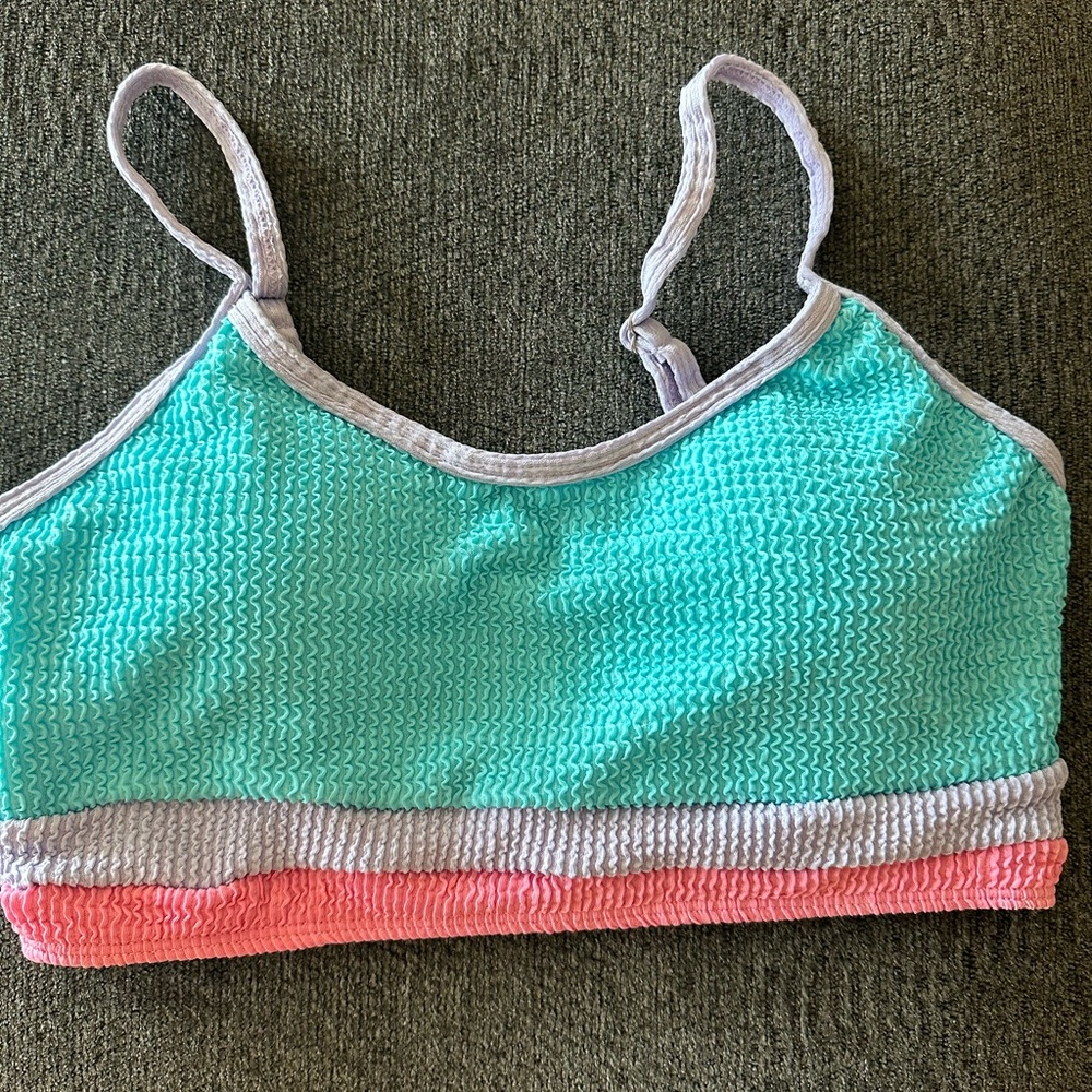 Pink Lily Blue and Pink Bikini with Mesh Texture